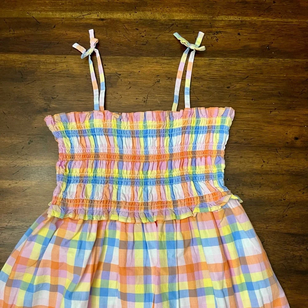 Janie and Jack Plaid Smocked Dress Sz 8 EUC - Picture 2 of 8